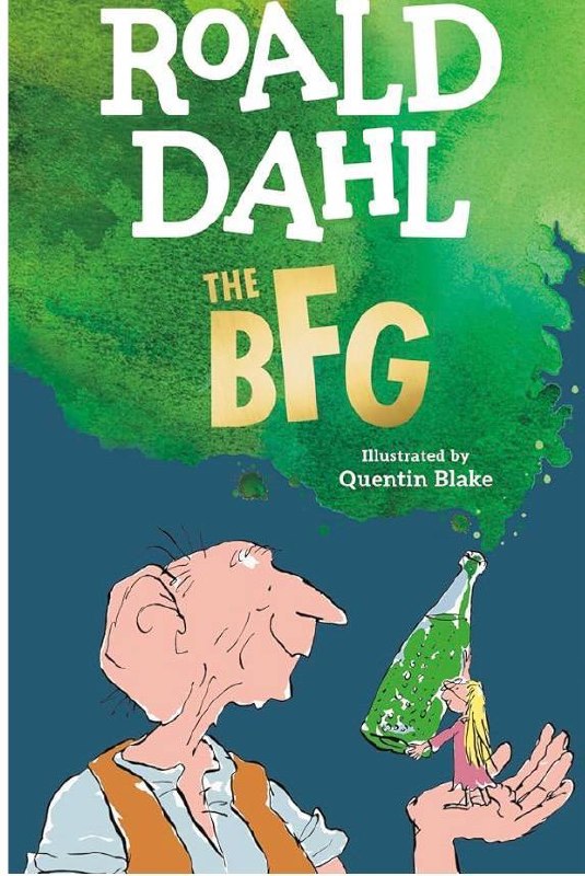 The BFG book standing upright as the family’s current read-aloud