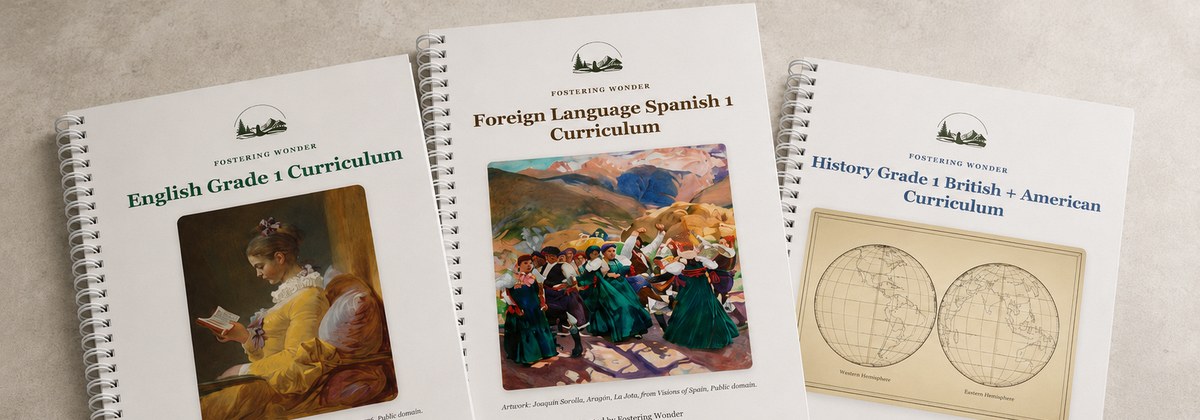 Printed Fostering Wonder curriculum notebooks